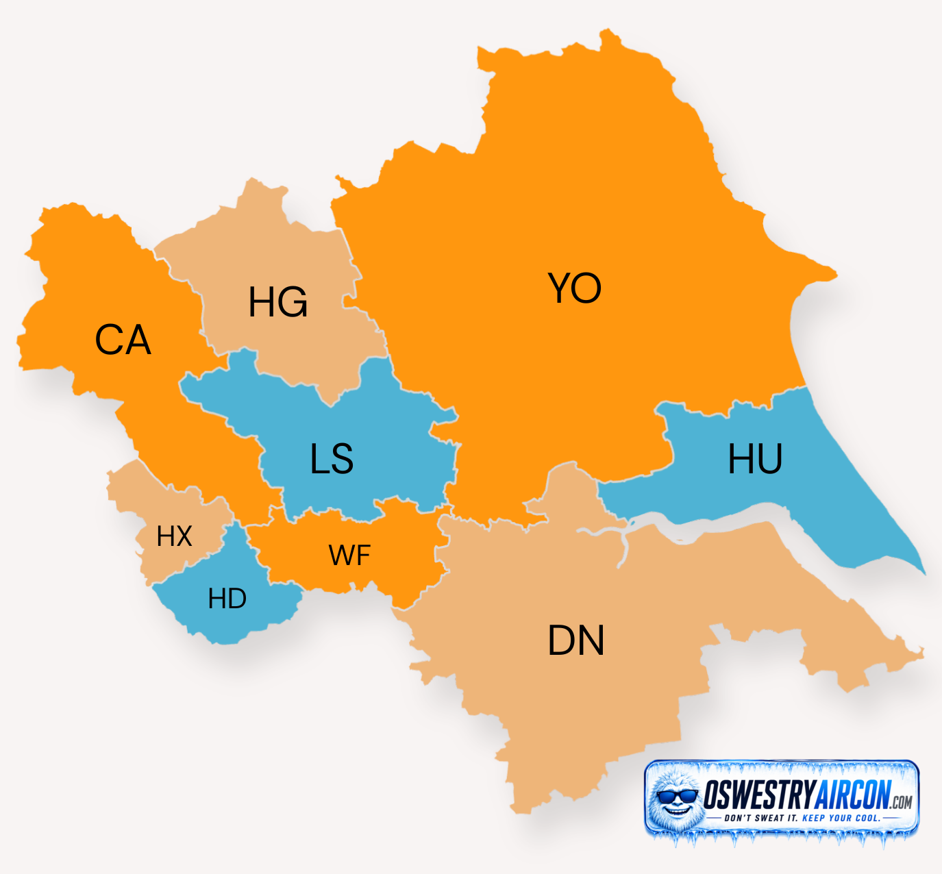 Oswestry Air Conditioning Ltd Air Conditioning Service Areas