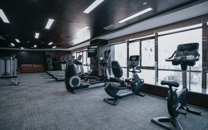 Gym air conditioning system installed to maintain comfortable temperature during workouts